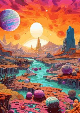 Landscape of alien world