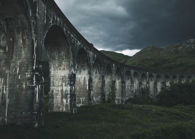 Glenfinnan Viaduct cloudy