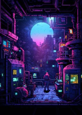 Dystopian Future Pixel Art