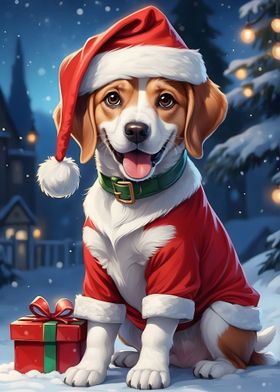 Christmas dog poster