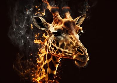 Giraffe made by fire