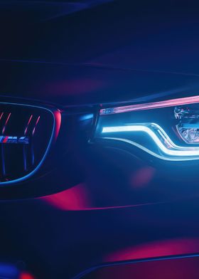 Luminous BMW M4 Headlights