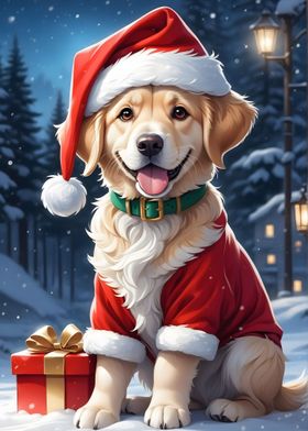 Christmas dog Golden