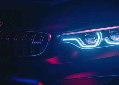 Luminous BMW M4 Headlights