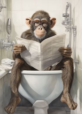 Monkey on Toilet 