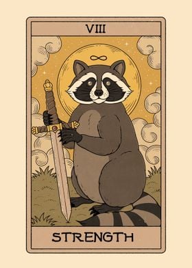 Strength Raccoons Tarot