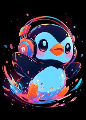Colorful Penguin Splash