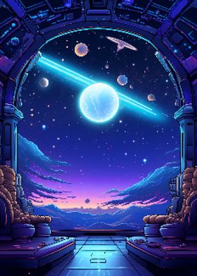 Space Room Arch Pixel Art