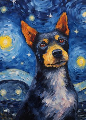 Blue Heeler Dog Van Gogh