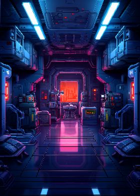 Spaceship Room Pixel Art