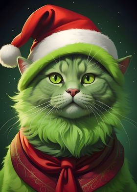 Christmas Cat Green