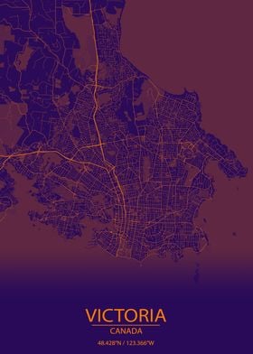 Victoria Canada Purple Map