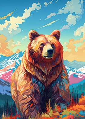 Vibrant Highland Bear