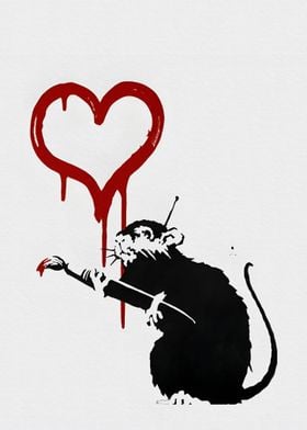 Banksy Mouse Love Art