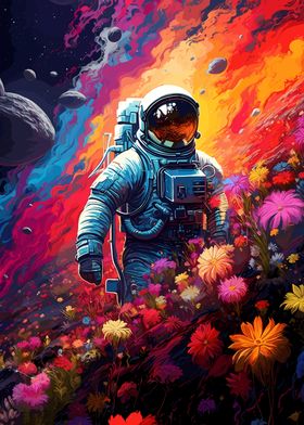 Astronaut Flower Planet
