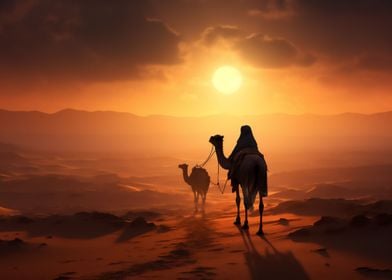 Camels Arabian Desert 