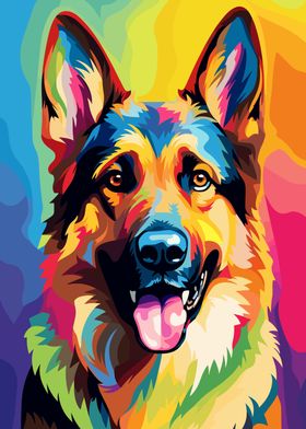 German shepherd colorful