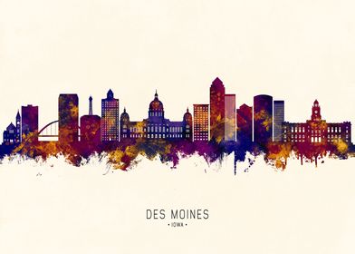 Des Moines Iowa Skyline