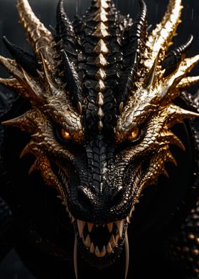 black and gold dragon