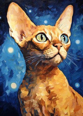 Devon Rex Cat Van Gogh