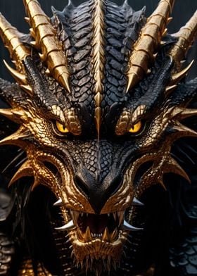 black and gold dragon