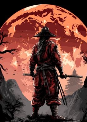 Samurai Japanese moon