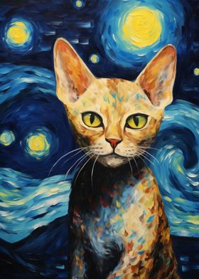 Devon Rex Cat Van Gogh