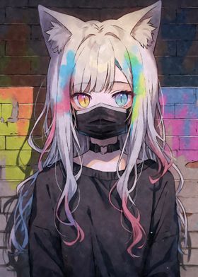 Anime Cat Girl Graffiti