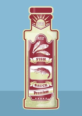 Fish Sauce Vector Bottle