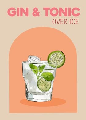 Gin and Tonic Over Ice