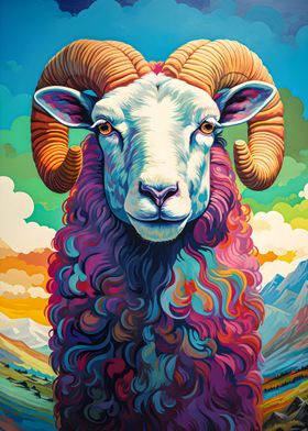 Vibrant Highland Sheep