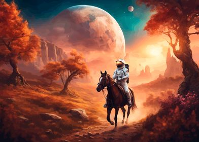 ASTRONAUT ON HORSE SURREAL