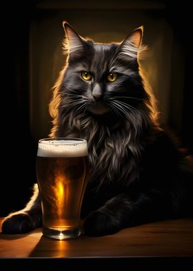 Drinking Buddy Black Cat