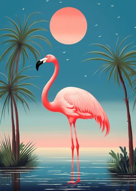 Tropical Pink Flamingo 03