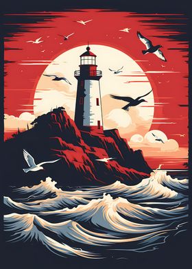 Lighthouse in the storm 