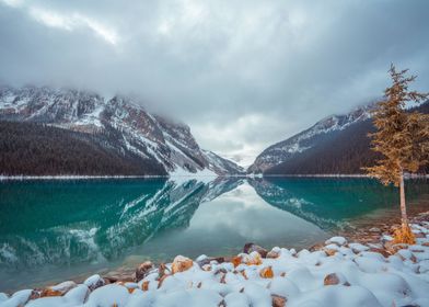 Snowy winter mountains