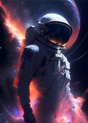 Astronaut in star field 