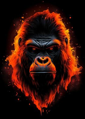 Orange Neon Gorilla