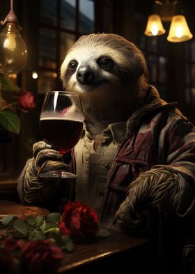 Wine Sloth and Roses