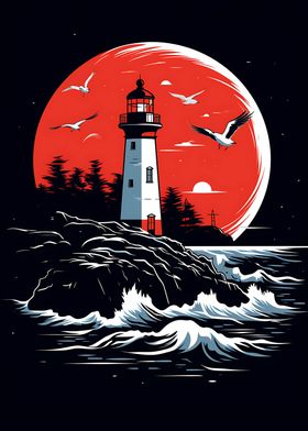 Red Moon Lighthouse 