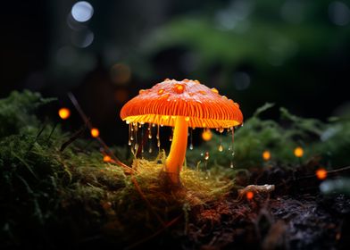 Orange dropping mushroom