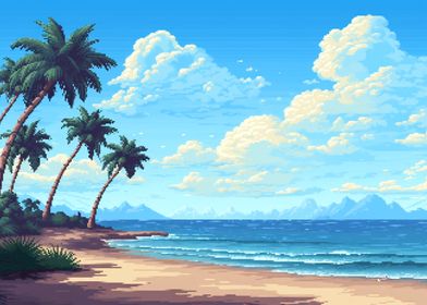 Tropical Arcade Pixel Art