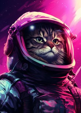 Vaporwave Cat Astronaut