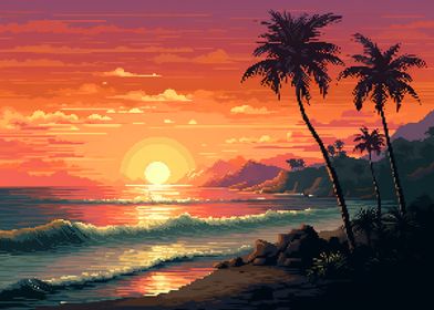 Tropical Game Pixel Art