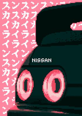 Pixel Art Nissan Skyline