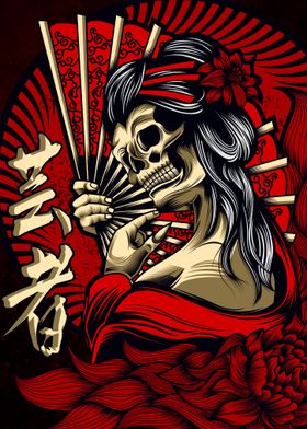 Skull of geisha