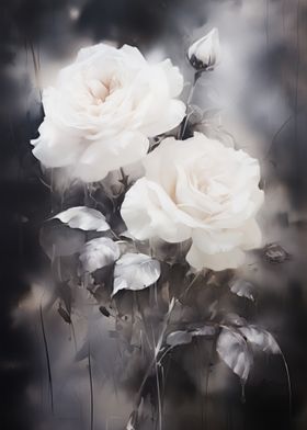 White Rose Painting