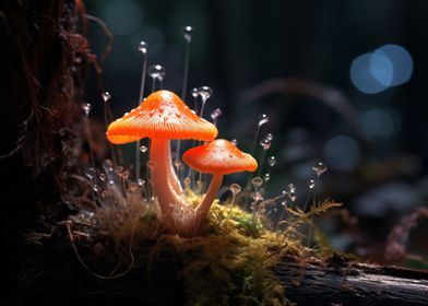 Orange twins mushrooms