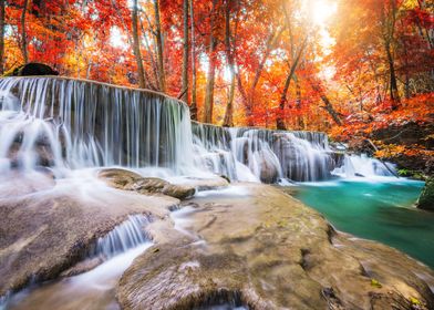 Autumn waterfall thailand