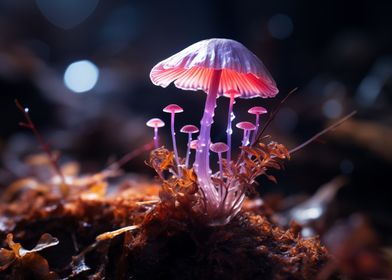 Purple mushrooms family